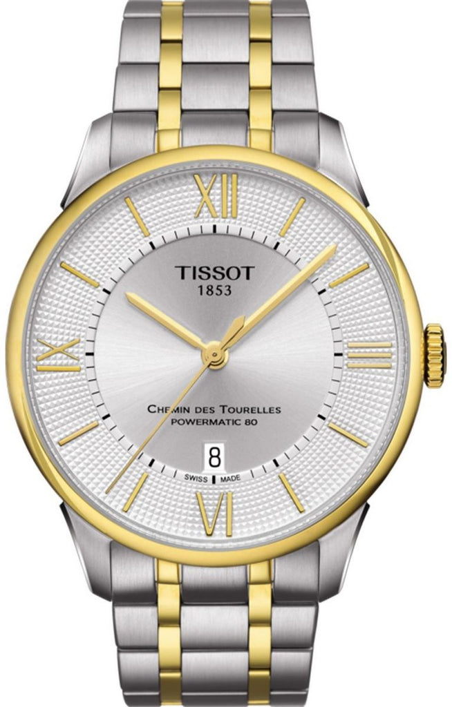 Tissot Chemin Des Tourelles Powermatic 80 Silver Dial Two Tone Steel Strap Watch For Men - T099.407.22.038.00 Buy Now By Tissot