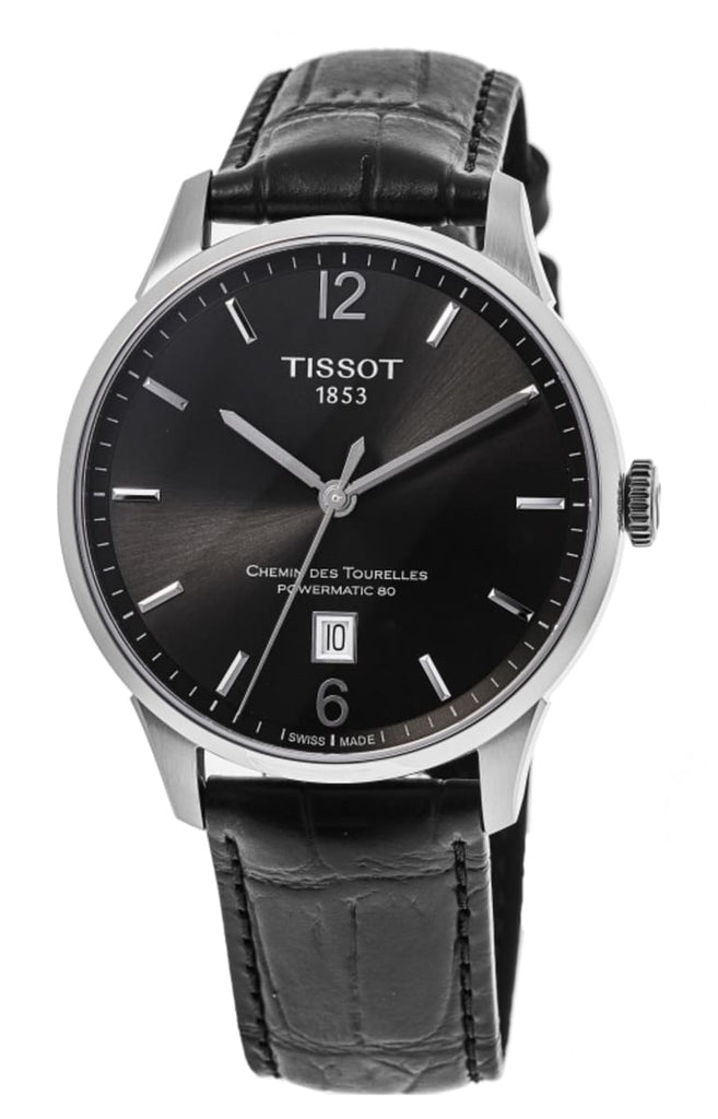 Tissot Chemin Des Tourelles Powermatic 80 Black Dial Black Leather Strap Watch For Men - T099.407.16.447.00 Buy Now By Tissot