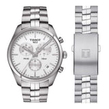 Tissot T Classic PR 100 Chronograph Silver Dial Silver Steel Strap Watch For Men - T101.417.11.031.00 Buy Now By Tissot