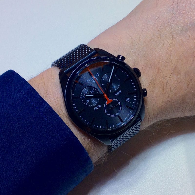 Tissot T Classic PR 100 Chronograph Black Dial Black Mesh Bracelet Watch For Men - T101.417.33.051.00 Buy Now By Tissot