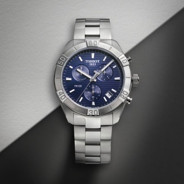Tissot PR 100 Sport Quartz Chronograph Blue Dial Silver Steel Strap Watch For Men - T101.617.11.041.00 Buy Now By Tissot
