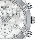 Tissot PR 100 Sport Chic Chronograph Diamonds Mother of Pearl Dial Silver Steel Strap Watch for Women - T101.917.11.116.00 Buy Now By Tissot