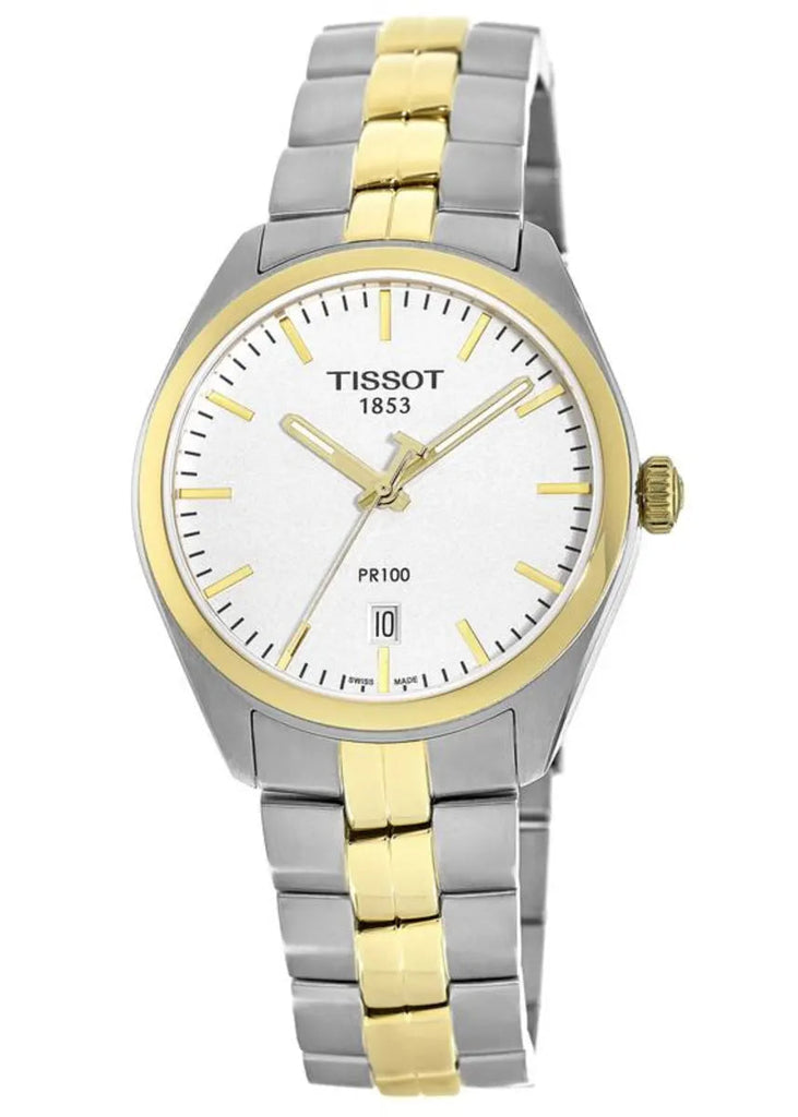 Tissot T Classic PR 100 White Dial Two Tone Steel Strap Watch for Men - T101.410.22.031.00 Buy Now By Tissot