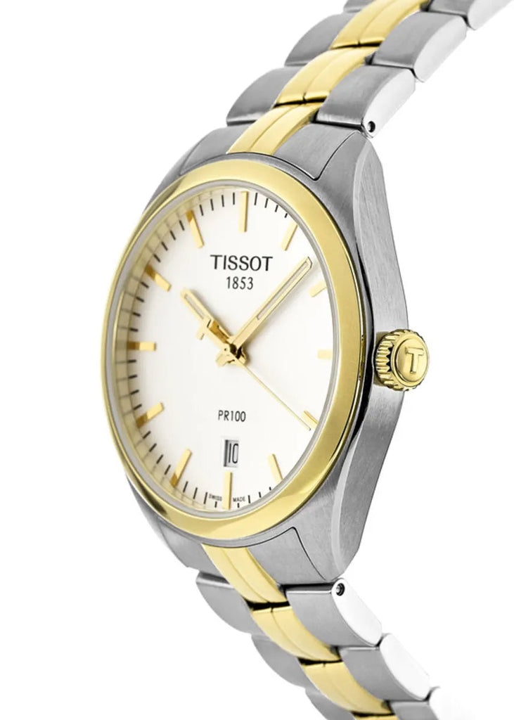 Tissot T Classic PR 100 White Dial Two Tone Steel Strap Watch for Men - T101.410.22.031.00 Buy Now By Tissot