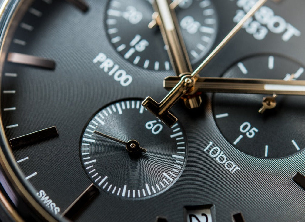 Tissot T Classic PR 100 Chronograph Anthracite Black Dial Black Mesh Bracelet Watch For Men - T101.417.23.061.00 Buy Now By Tissot