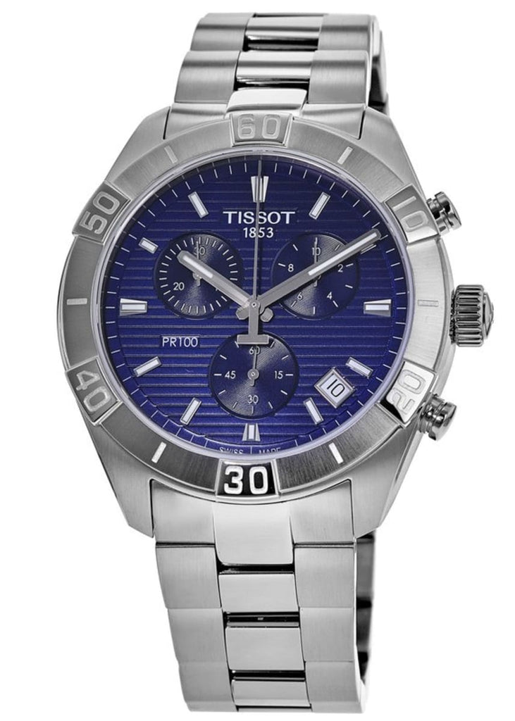 Tissot PR 100 Sport Quartz Chronograph Blue Dial Silver Steel Strap Watch For Men - T101.617.11.041.00 Buy Now By Tissot
