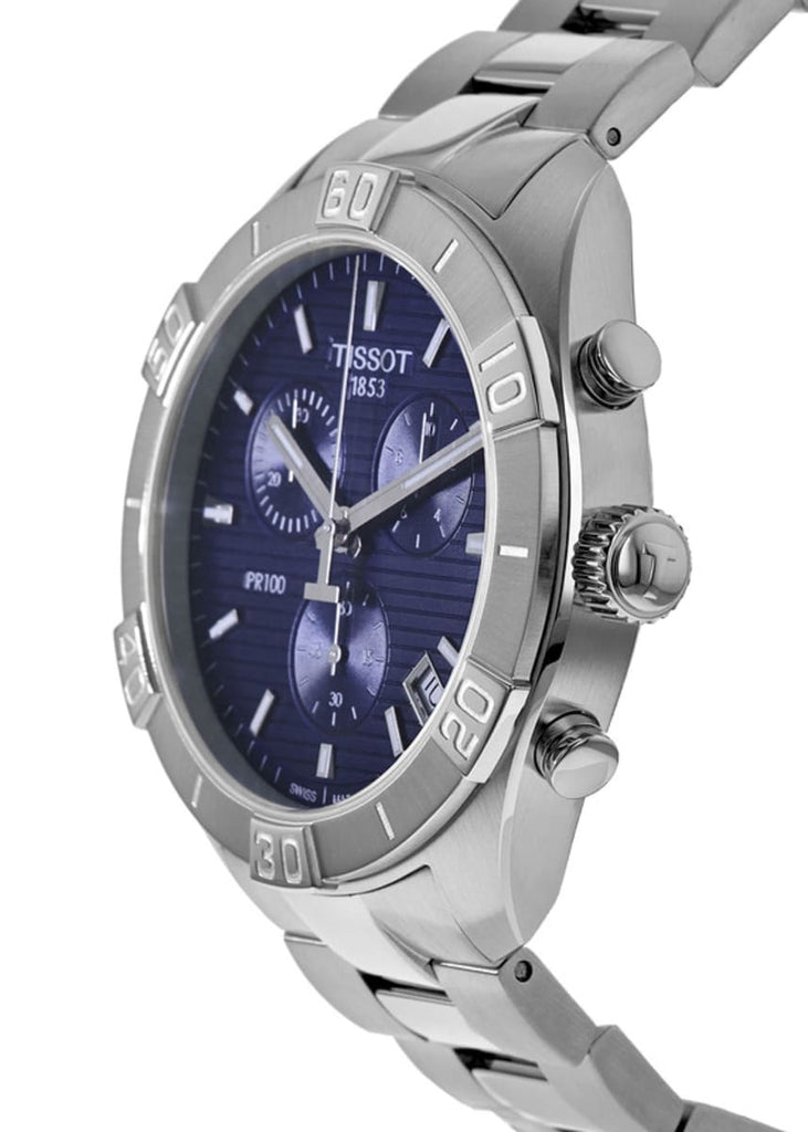 Tissot PR 100 Sport Quartz Chronograph Blue Dial Silver Steel Strap Watch For Men - T101.617.11.041.00 Buy Now By Tissot