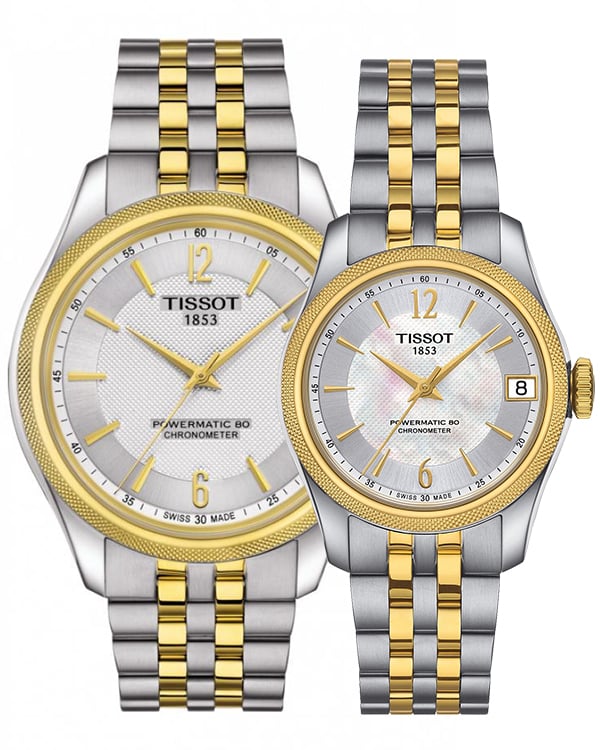 Tissot Ballade Powermatic 80 Mother of Pearl Silver Dial Two Tone Steel Strap Watch For Women - T108.208.22.117.00 Buy Now By Tissot