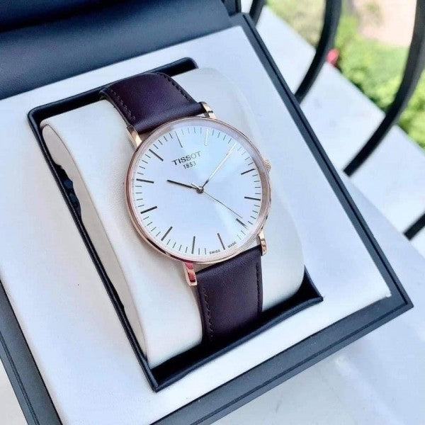 Tissot T Classic Everytime White Dial Brown Leather Strap Watch for Men - T109.610.36.031.00 Buy Now By Tissot
