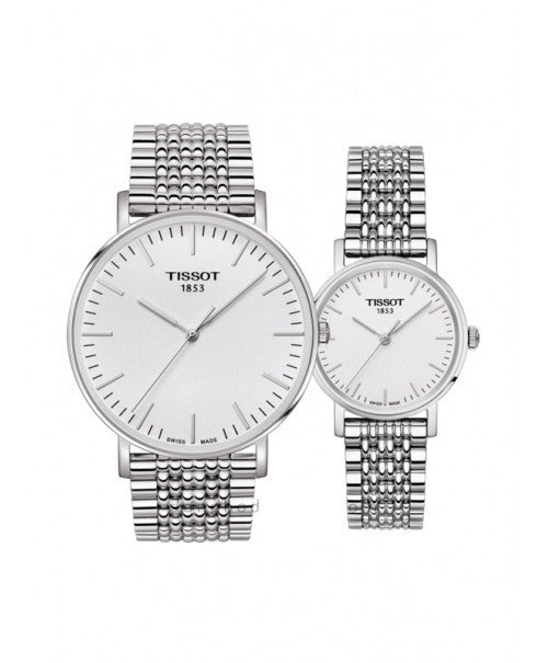 Tissot T Classic Everytime Large White Dial Silver Steel Strap Watch for Men - T109.610.11.031.00 Buy Now By Tissot