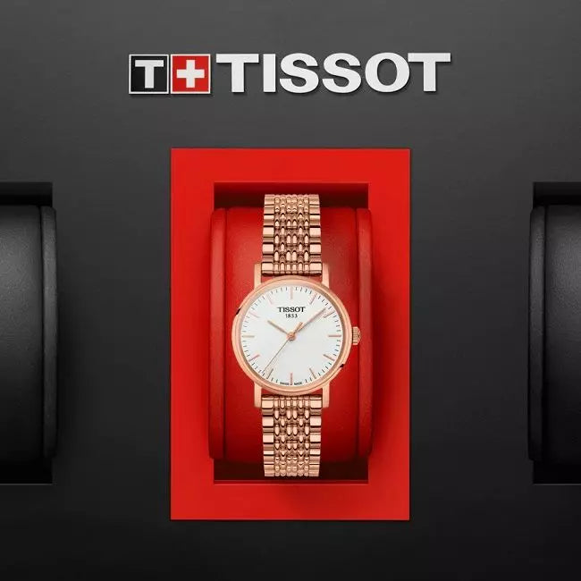 Tissot T Classic Everytime Small White Dial Rose Gold Mesh Bracelet Watch For Women - T109.210.33.031.00 Buy Now By Tissot