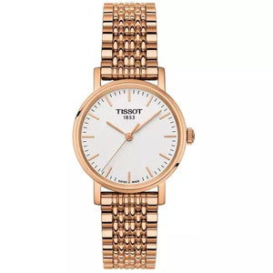 Tissot T Classic Everytime Small White Dial Rose Gold Mesh Bracelet Watch For Women - T109.210.33.031.00 Buy Now By Tissot
