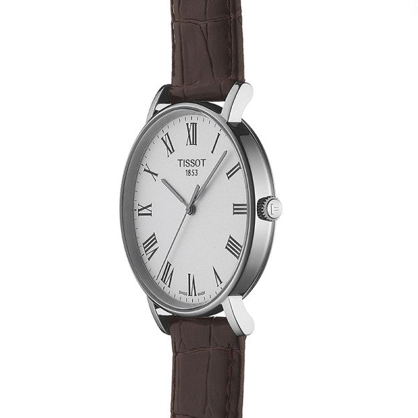Tissot T Classic Everytime White Dial Brown Leather Strap Watch For Men - T109.410.16.033.00 Buy Now By Tissot