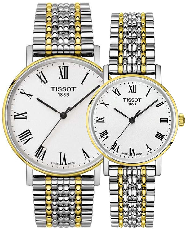Tissot Everytime Medium White Dial Two Tone Mesh Bracelet Watch For Men - T109.410.22.033.00 Buy Now By Tissot