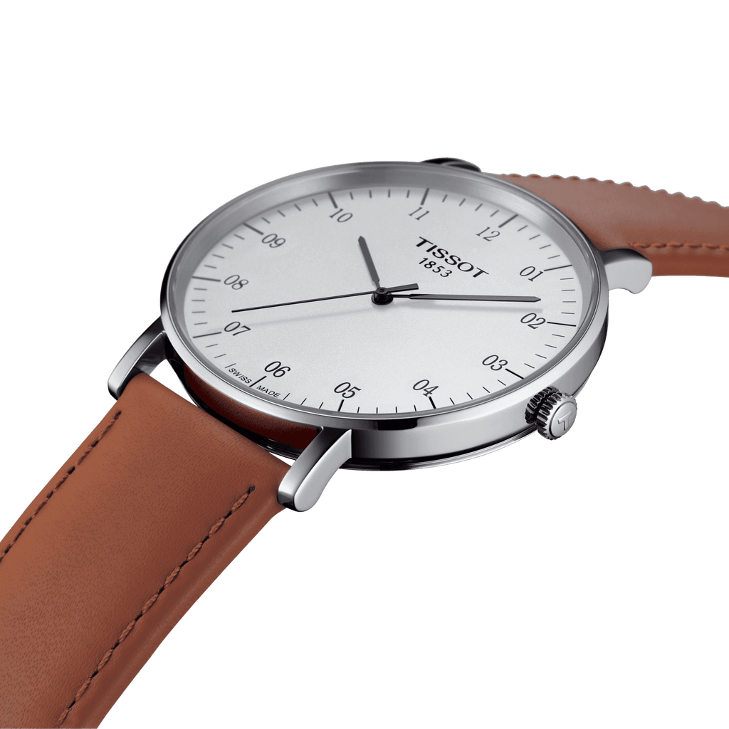 Tissot T Classic Everytime Large White Dial Brown Leather Strap Watch For Men - T109.610.16.037.00 Buy Now By Tissot