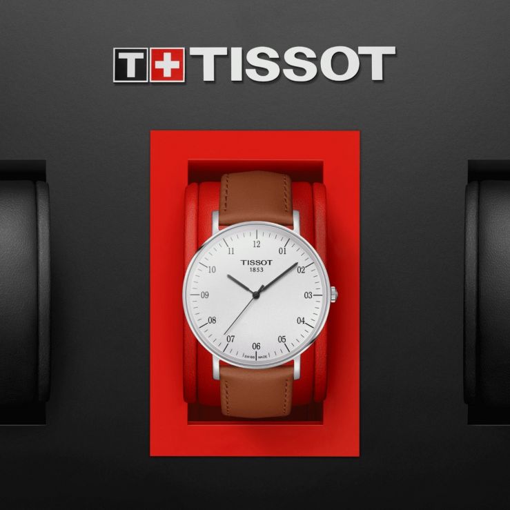 Tissot T Classic Everytime Large White Dial Brown Leather Strap Watch For Men - T109.610.16.037.00 Buy Now By Tissot