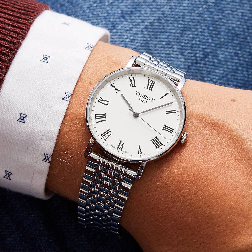 Tissot T Classic Everytime White Dial Silver Mesh Bracelet Watch For Men - T109.410.11.033.00 Buy Now By Tissot