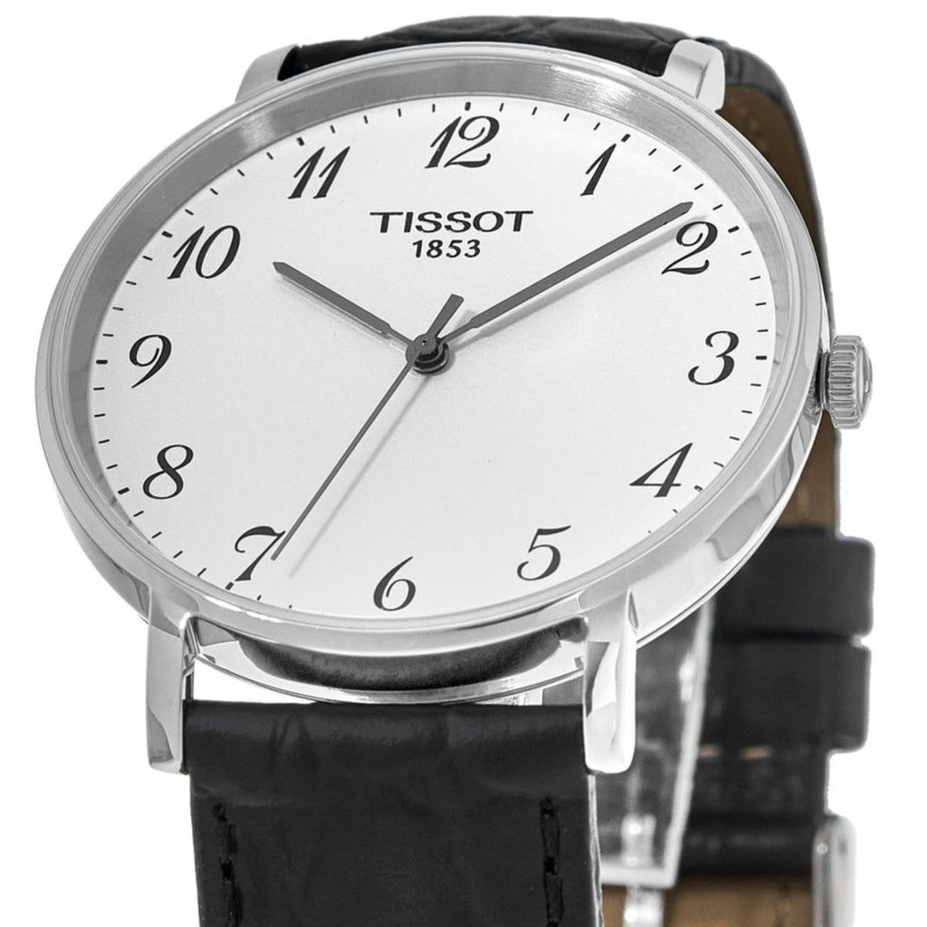 Tissot Everytime Desire Medium White Dial Black Leather Strap Watch For Men - T109.410.16.032.00 Buy Now By Tissot