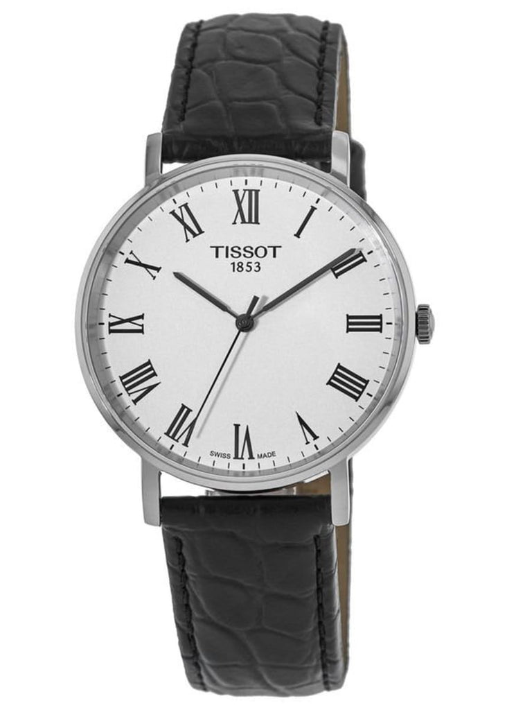 Tissot Everytime Medium White Dial Black Leather Strap Watch For Men - T109.410.16.033.01 Buy Now By Tissot