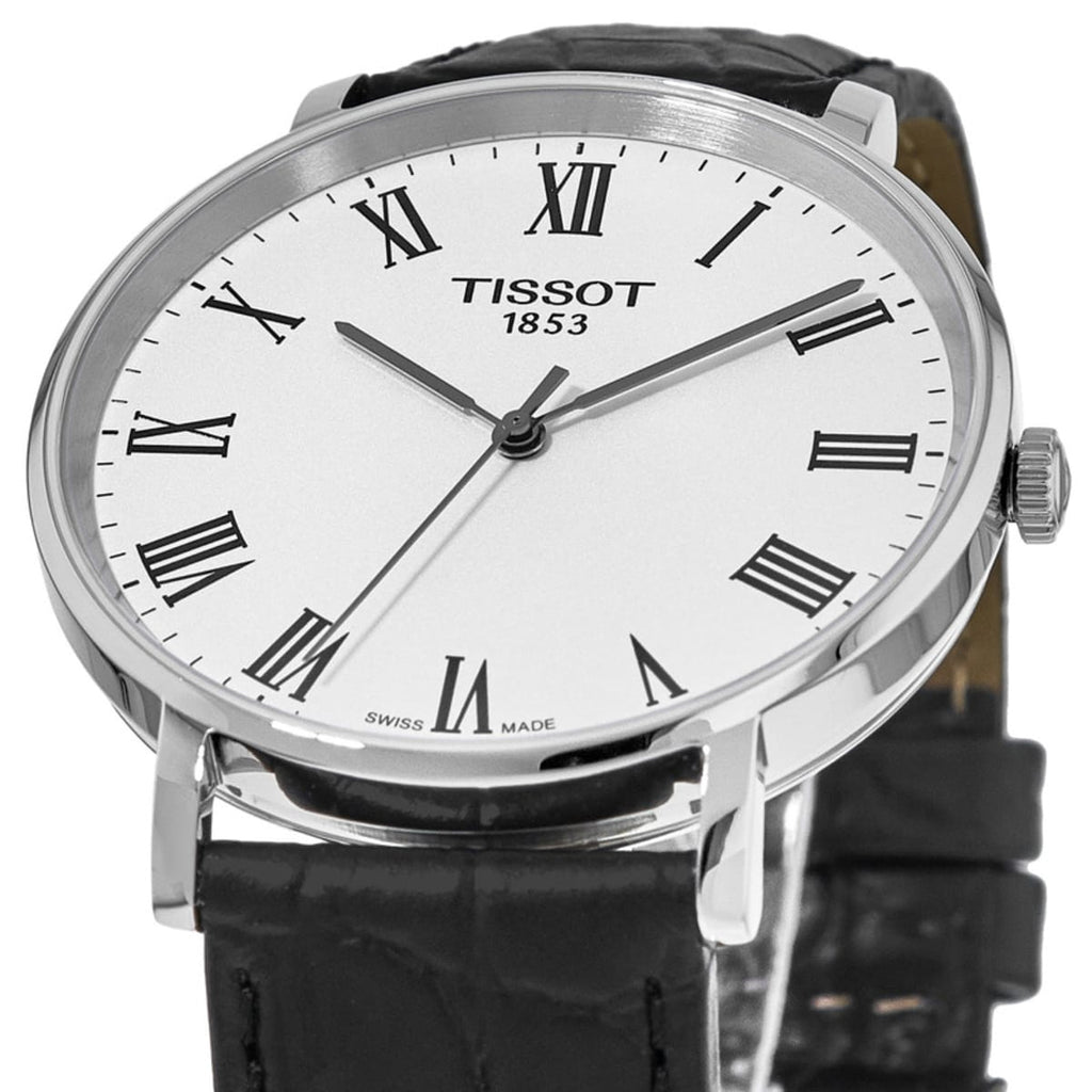 Tissot Everytime Medium White Dial Black Leather Strap Watch For Men - T109.410.16.033.01 Buy Now By Tissot