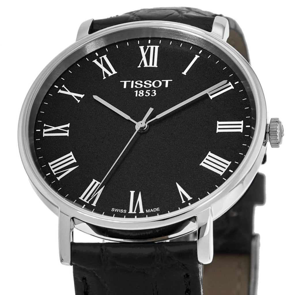 Tissot Everytime Medium Black Dial Black Leather Strap Watch For Men - T109.410.16.053.00 Buy Now By Tissot