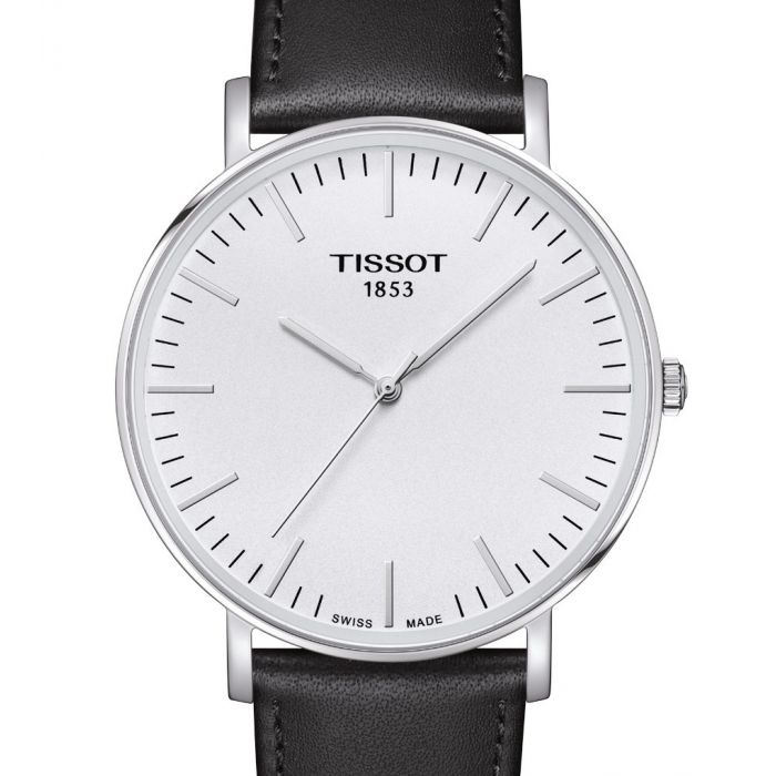 Tissot T Classic Everytime Large White Dial Black Leather Strap Watch For Men - T109.610.16.031.00 Buy Now By Tissot