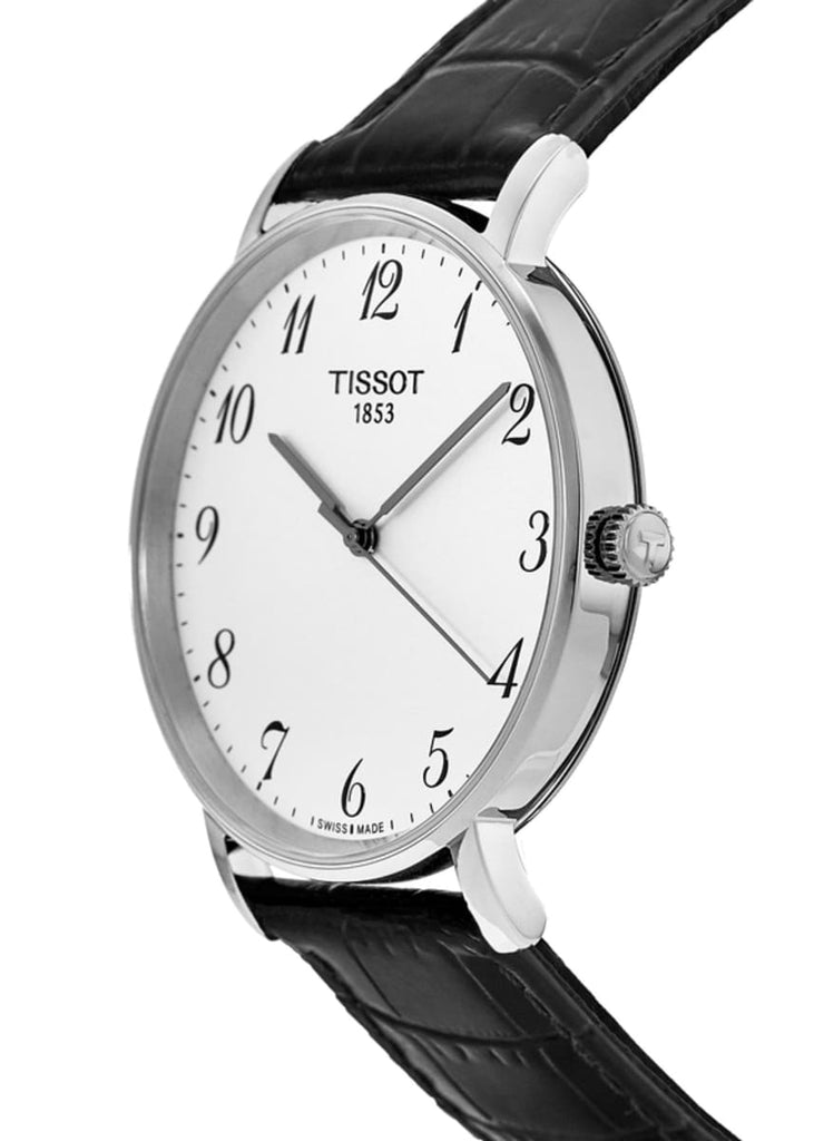 Tissot Everytime Large White Dial Black Leather Strap Watch For Men - T109.610.16.032.00 Buy Now By Tissot