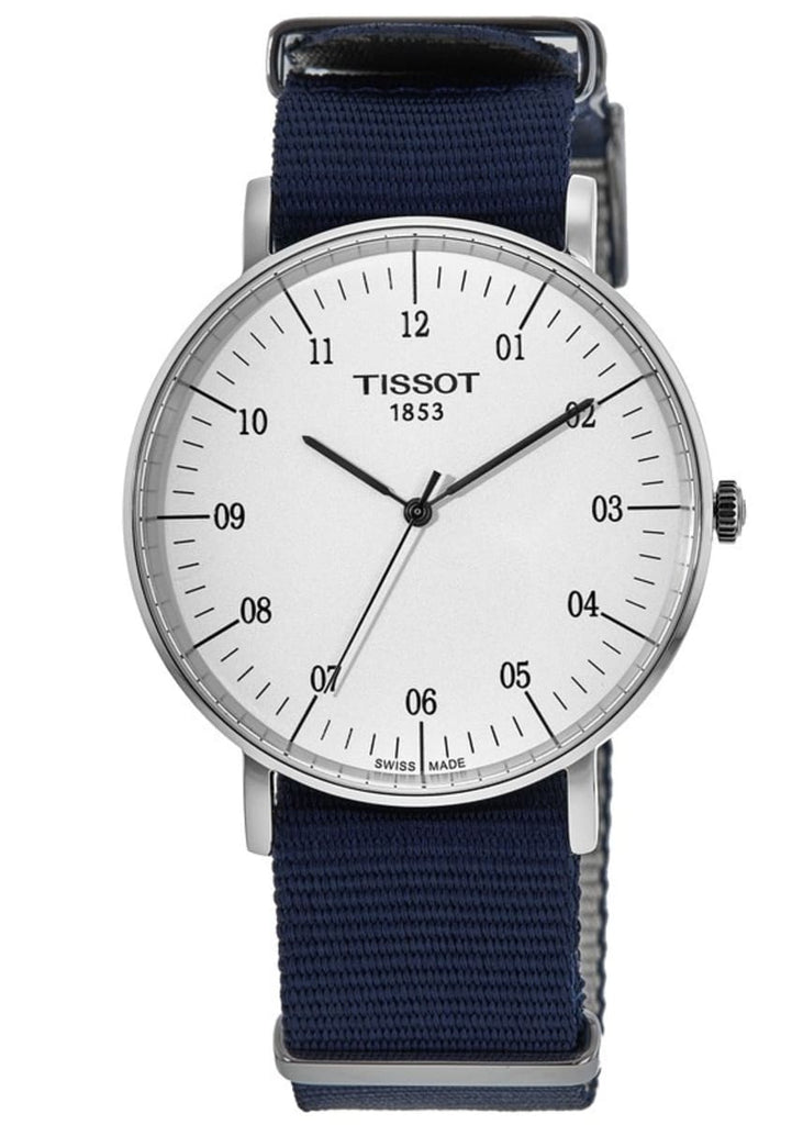 Tissot T Classic Everytime Large White Dial Blue NATO Strap Watch For Men - T109.610.17.037.00 Buy Now By Tissot