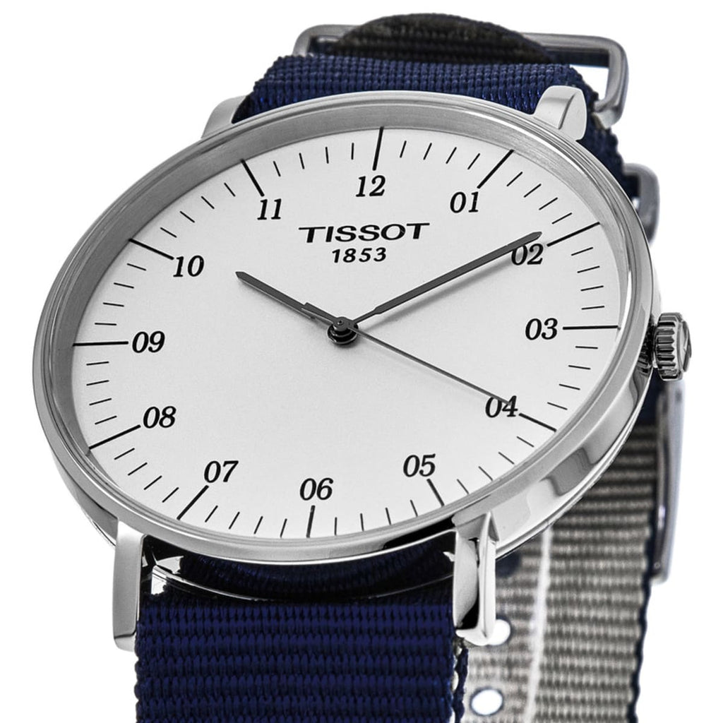Tissot T Classic Everytime Large White Dial Blue NATO Strap Watch For Men - T109.610.17.037.00 Buy Now By Tissot