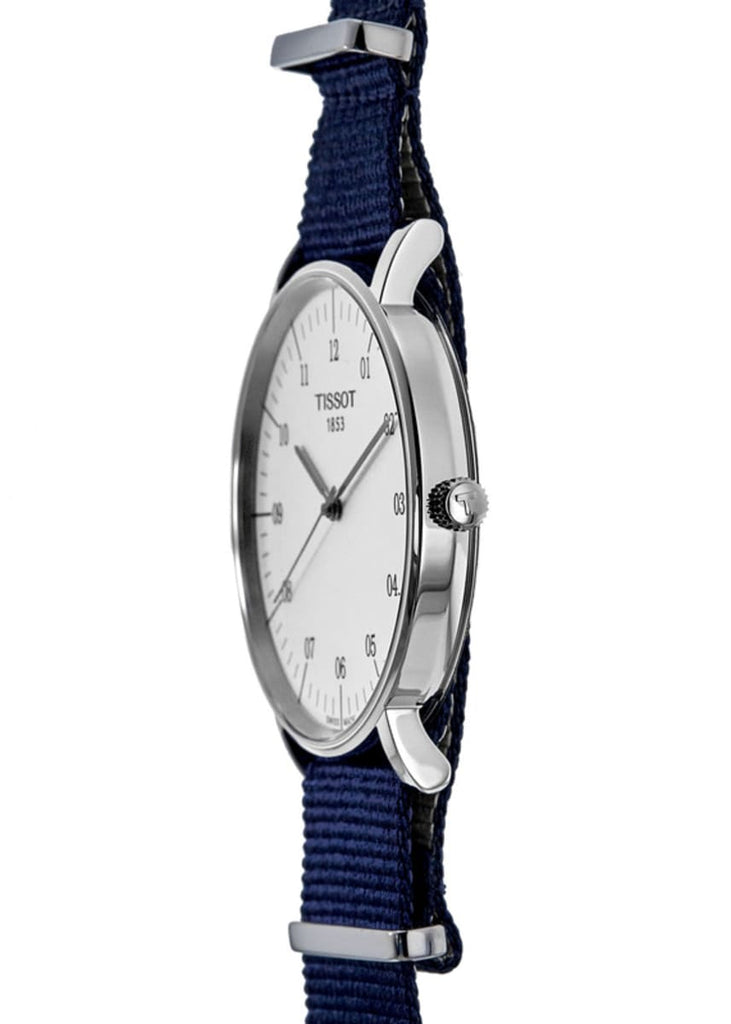 Tissot T Classic Everytime Large White Dial Blue NATO Strap Watch For Men - T109.610.17.037.00 Buy Now By Tissot
