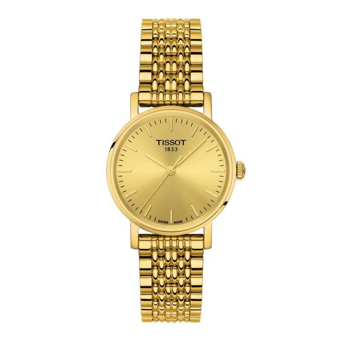 Tissot T Classic Everytime Desire Small Gold Dial Gold Mesh Bracelet Watch For Women - T109.210.33.021.00 Buy Now By Tissot