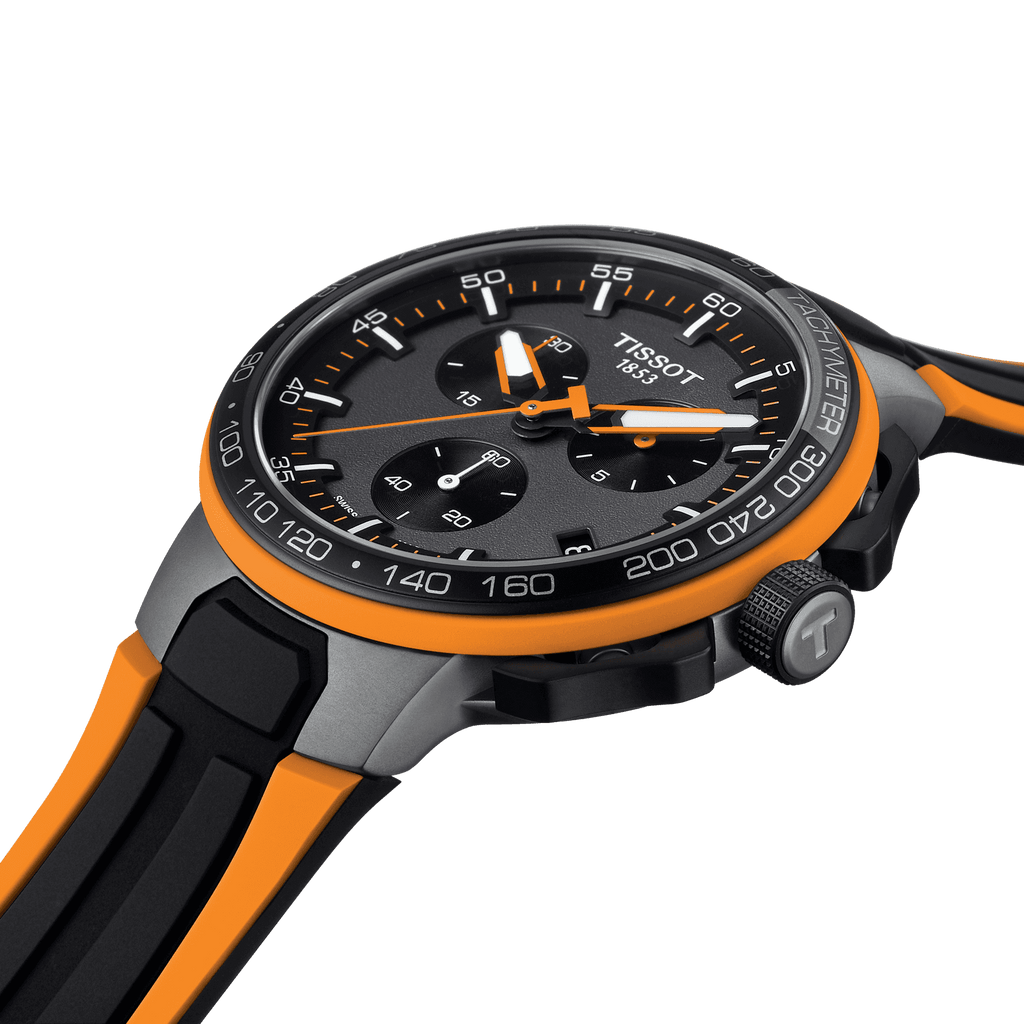 Tissot T Race Cycling Chronograph Black Dial Two Tone Rubber Strap Watch For Men - T111.417.37.441.04 Buy Now By Tissot