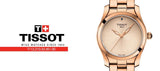 Tissot T Wave Cream Dial Rose Gold Steel Strap Watch For Women - T112.210.33.451.00 Buy Now By Tissot
