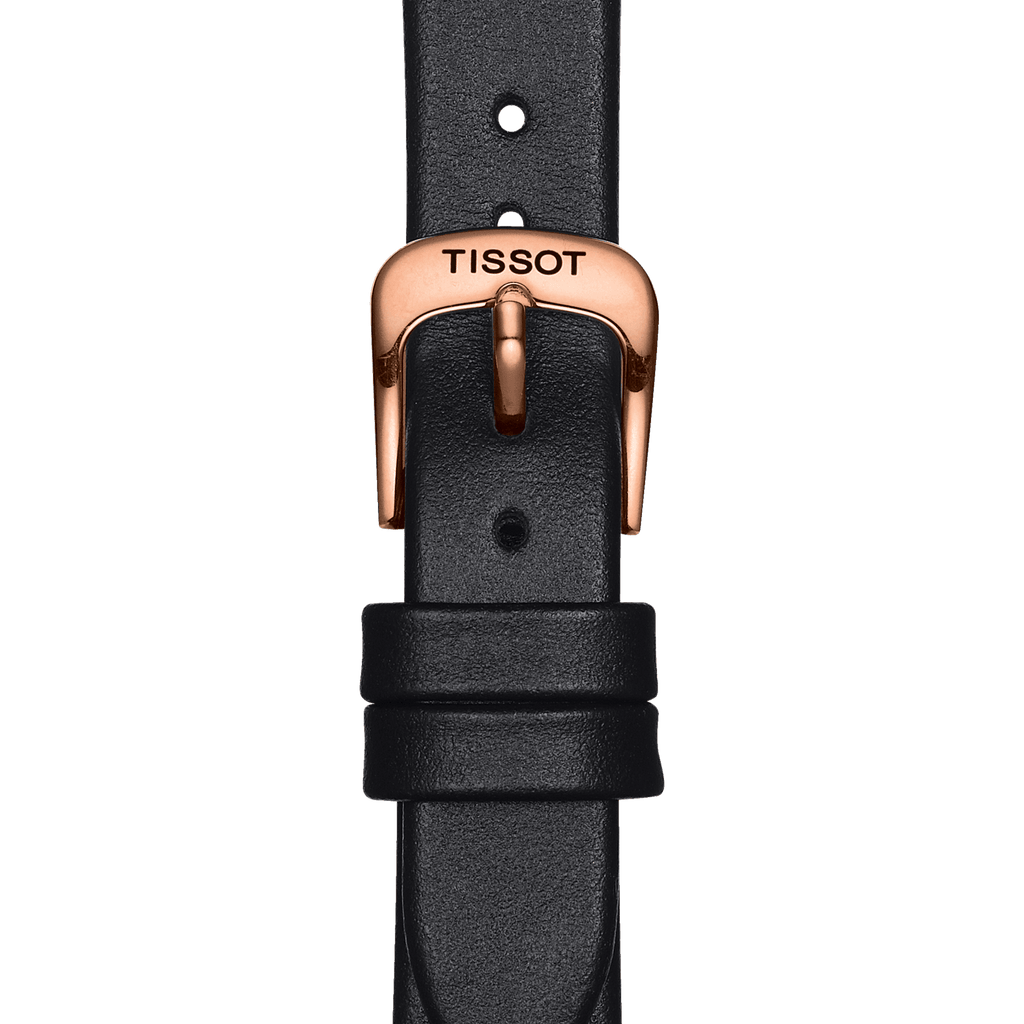 Tissot T Wave Diamond Mother of Pearl Dial Black Leather Strap Watch For Women - T112.210.36.111.00 Buy Now By Tissot