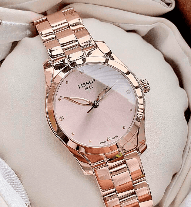 Tissot T Wave Rose Gold Dial Rose Gold Steel Strap Watch For Women - T112.210.33.456.00 Buy Now By Tissot