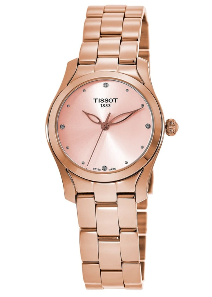 Tissot T Wave Rose Gold Dial Rose Gold Steel Strap Watch For Women - T112.210.33.456.00 Buy Now By Tissot