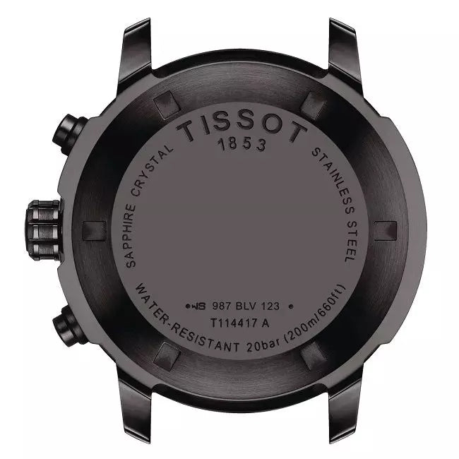 Tissot PRC 200 Chronograph Black Dial Black Steel Strap Watch For Men - T114.417.33.057.00 Buy Now By Tissot