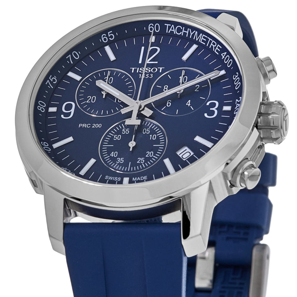 Tissot T Sport PRC 200 Chronograph Blue Rubber Strap Watch For Men - T114.417.17.047.00 Buy Now By Tissot