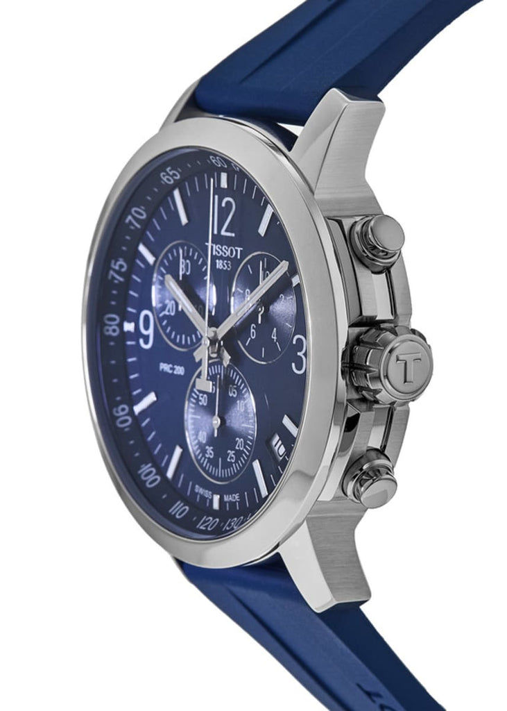 Tissot T Sport PRC 200 Chronograph Blue Rubber Strap Watch For Men - T114.417.17.047.00 Buy Now By Tissot