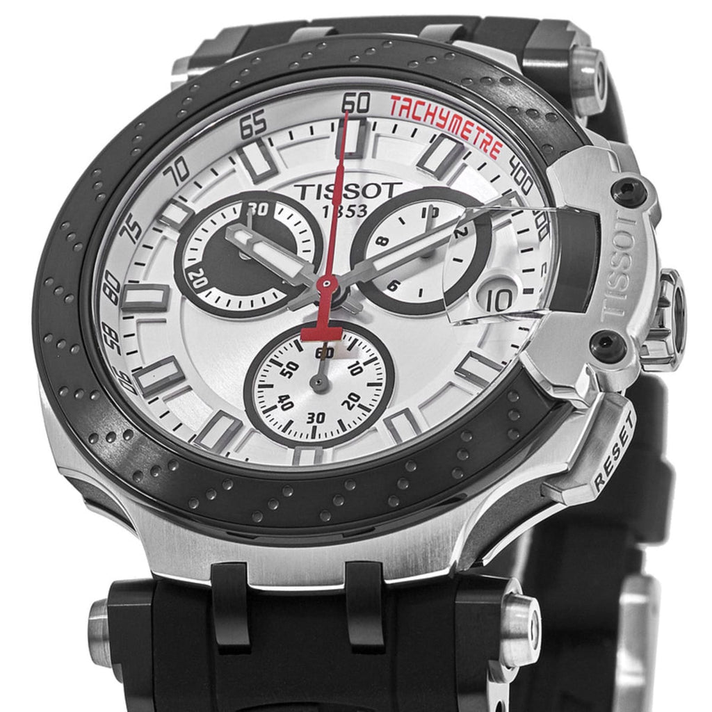 Tissot T Race Chronograph White Dial Black Silicone Strap Watch For Men - T115.417.27.011.00 Buy Now By Tissot