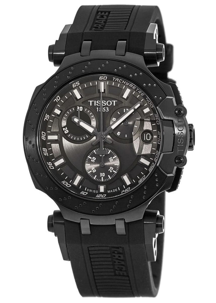 Tissot T Race Chronograph Anthracite Black Dial Black Silicone Strap Watch For Men - T115.417.37.061.03 Buy Now By Tissot