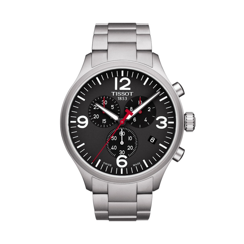 Tissot Chrono XL Black Dial Silver Steel Strap Watch For Men - T116.617.11.057.00 Buy Now By Tissot