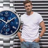 Tissot T Sport Chrono XL Classic Blue Dial Silver Steel Strap Watch For Men - T116.617.11.047.01 Buy Now By Tissot