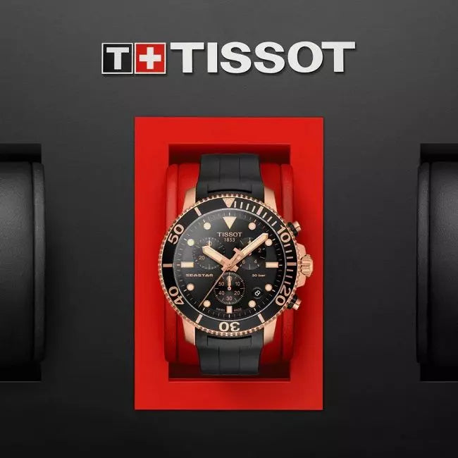 Tissot Seastar 1000 Chronograph Black Dial Black Rubber Strap Watch For Men - T120.417.37.051.00 Buy Now By Tissot