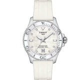 Tissot Seastar 1000 Mother of Pearl White Dial White Rubber Strap Watch for Women - T120.210.17.116.00 Buy Now By Tissot
