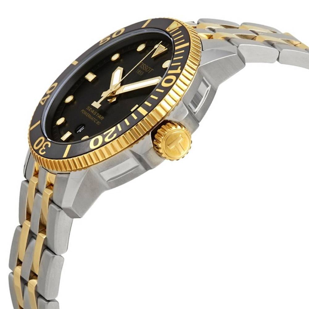 Tissot Seastar 1000 Powermatic 80 Black Dial Two Tone Steel Strap Watch For Men - T120.407.22.051.00 Buy Now By Tissot
