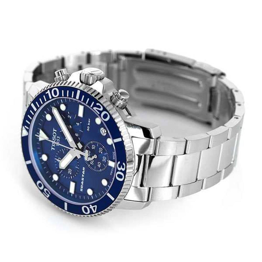 Tissot Seastar 1000 Chronograph Blue Dial Silver Steel Strap Watch For Men - T120.417.11.041.00 Buy Now By Tissot