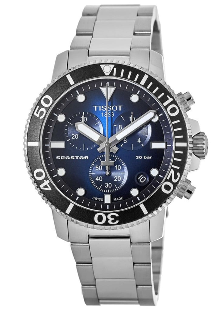 Tissot Seastar 1000 Chronograph Driver Blue Dial Silver Steel Strap Watch For Men - T120.417.11.041.01 Buy Now By Tissot