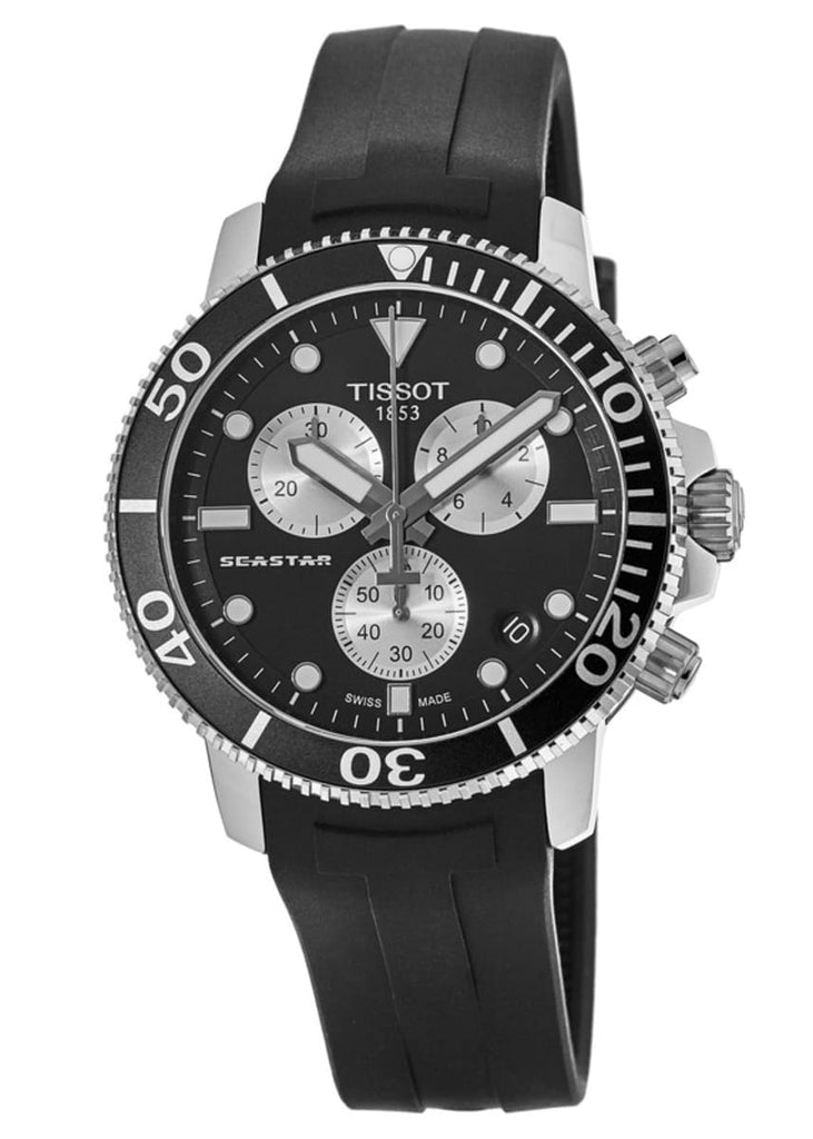 Tissot Seastar 1000 Chronograph Black Dial Black Rubber Strap Watch For Men - T120.417.17.051.00 Buy Now By Tissot