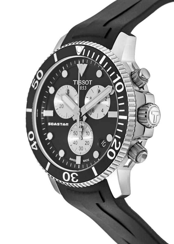 Tissot Seastar 1000 Chronograph Black Dial Black Rubber Strap Watch For Men - T120.417.17.051.00 Buy Now By Tissot